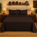 Madhavam Handlooms Brown Geometric Premium King Size Bedsheet Set